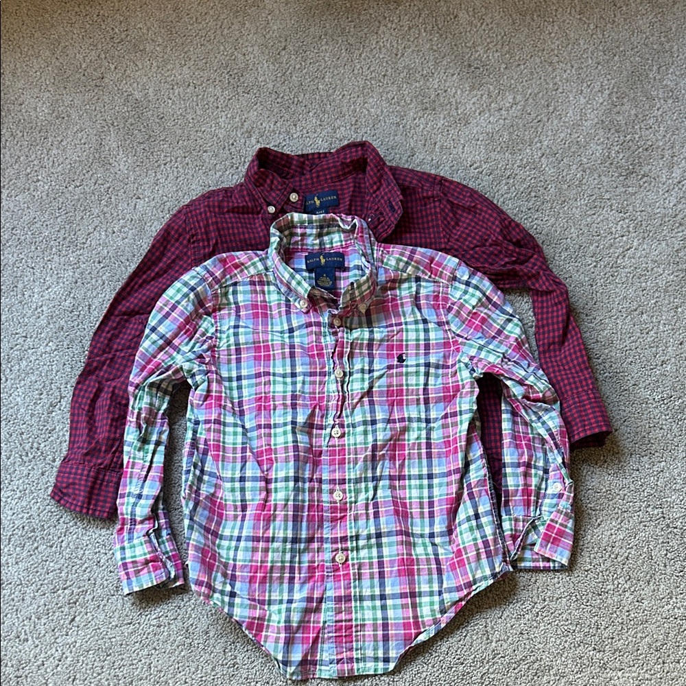 Ralph Lauren Red and Multicolor Plaid Shirts